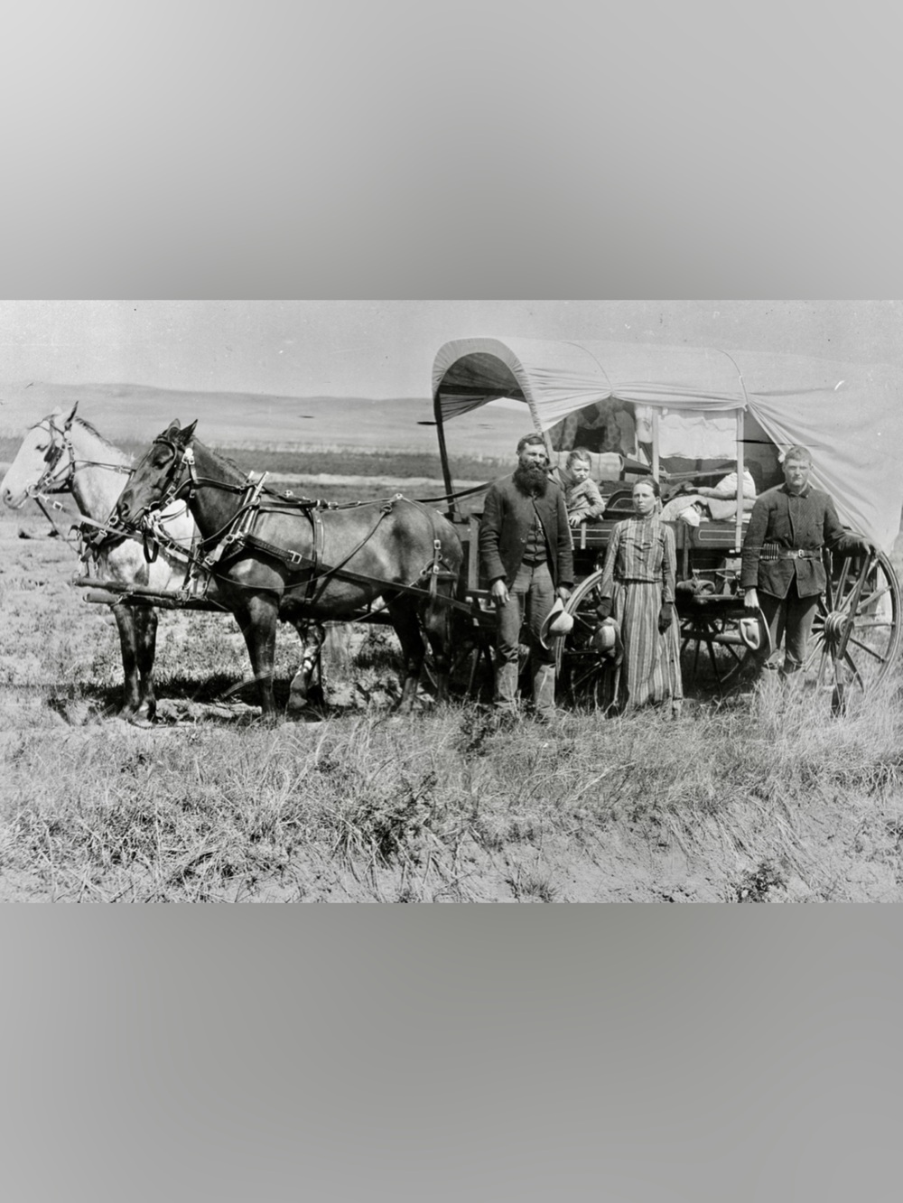 1866 Travelers in the Great Western Migration Loup Valley, Nebraska 4x6 Photo